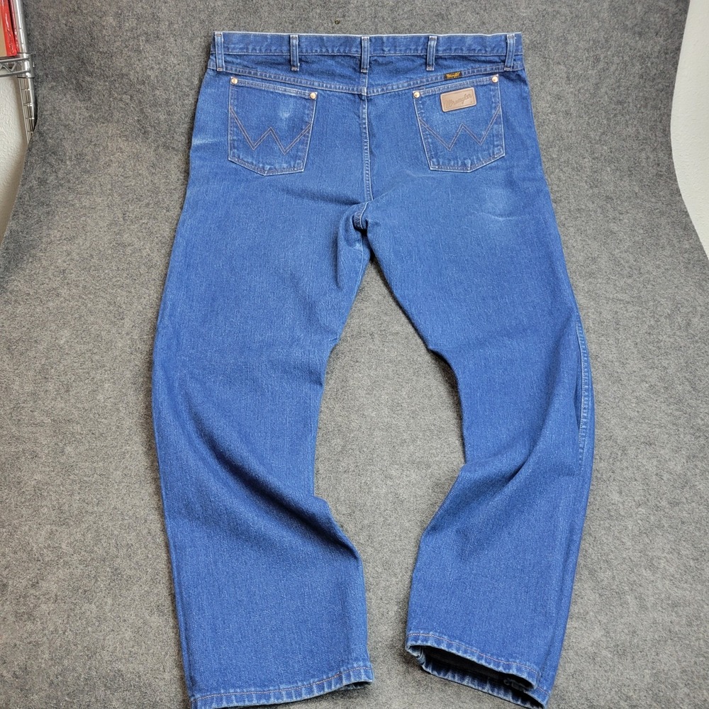 Wrangler Jeans 46x34 Blue Cowboy Straight Leg Americana Western Rodeo Country - Picture 4 of 12